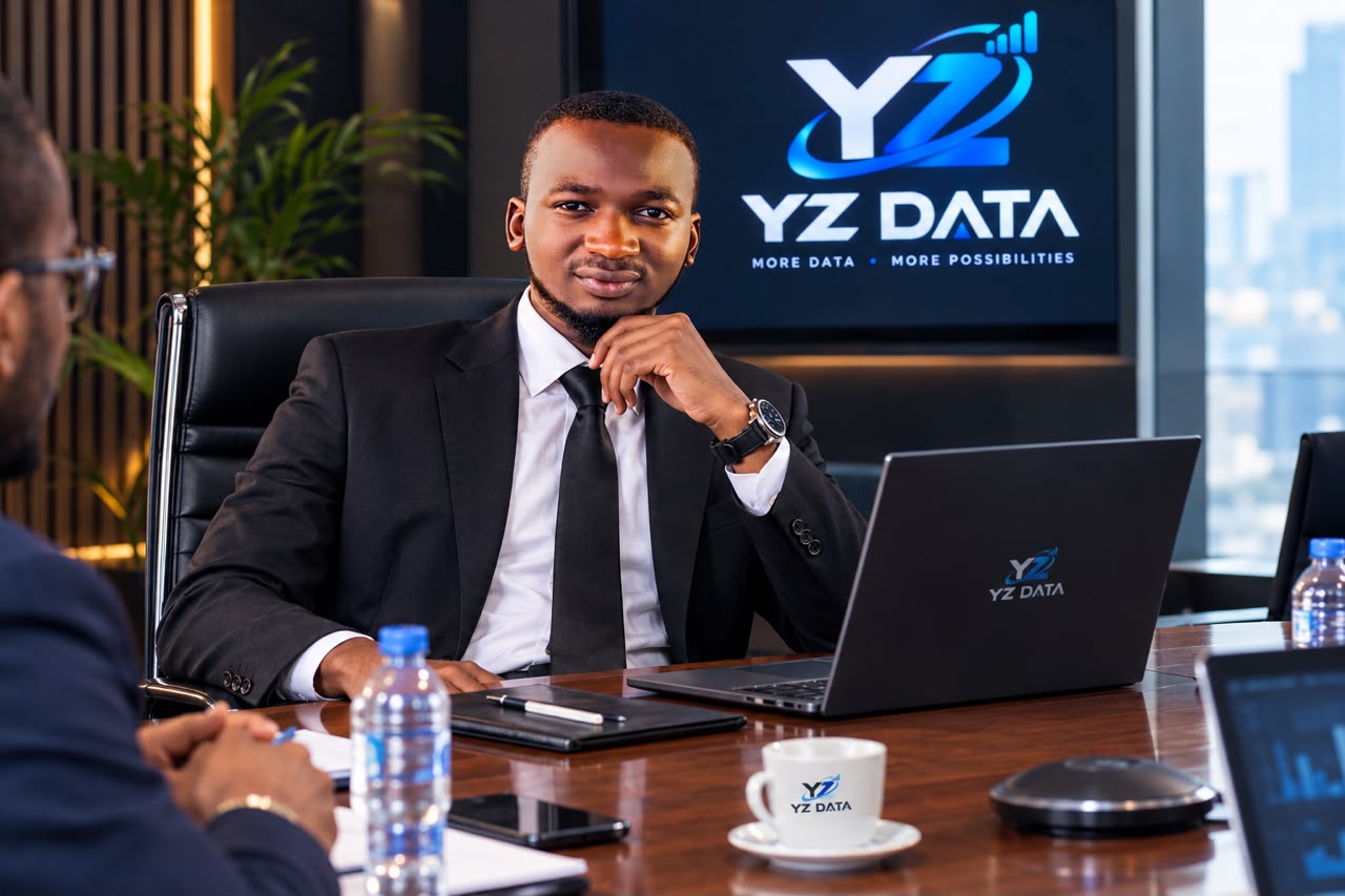 YZ Data CEO Yahaya Zakariyya at a meeting